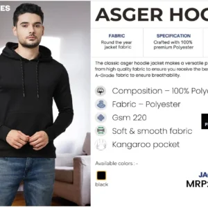 JACK & JONES - ASGER HOODIE - BLACK
