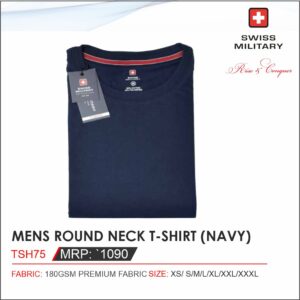 Swiss Military-MENS ROUND NECK T-SHIRT (NAVY BLUE)