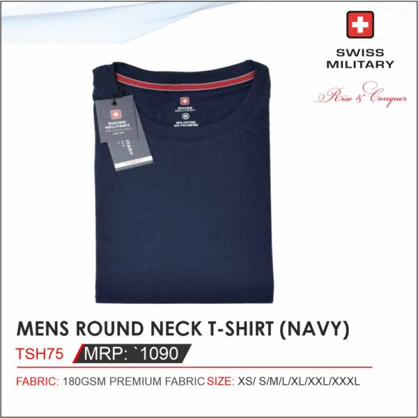Swiss Military-MENS ROUND NECK T-SHIRT (NAVY BLUE)